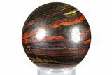 Polished Tiger Iron Stromatolite Sphere - Billion Years #379572-1